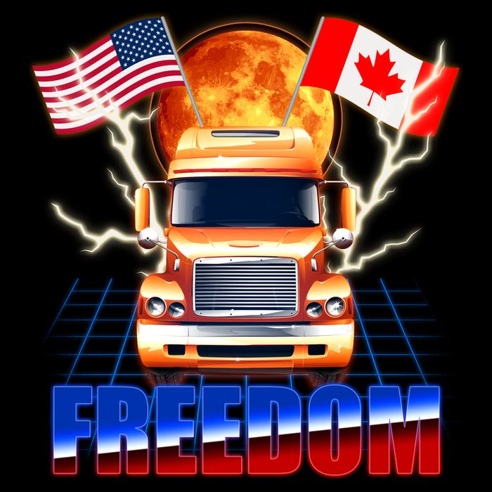 Funny Trucker Retro 80's Freedom USA Canada Flags Freedom Convoy Impact Tech Backpack
