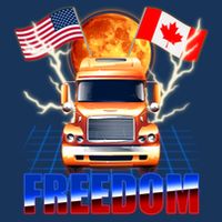 Funny Trucker Retro 80's Freedom USA Canada Flags Freedom Convoy Performance Shirt