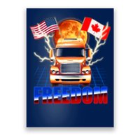 Funny Trucker Retro 80's Freedom USA Canada Flags Freedom Convoy Poster