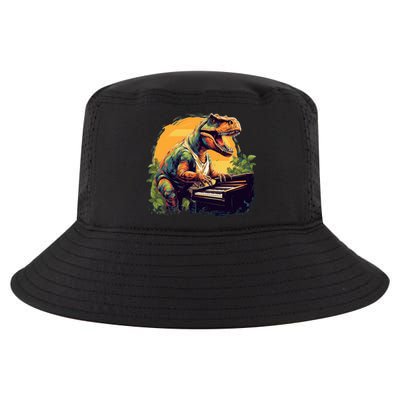 Funny T Rex Dinosaurs With Piano For Music Instrut Fans Gift Cool Comfort Performance Bucket Hat