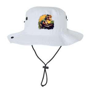 Funny T Rex Dinosaurs With Piano For Music Instrut Fans Gift Legacy Cool Fit Booney Bucket Hat