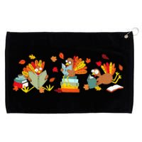 Funny Turkey Reading Book Librarian Bookworm Thanksgiving Grommeted Golf Towel