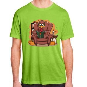 Funny Turkey Reading Books Gobble Good Funny Books Gift Adult ChromaSoft Performance T-Shirt