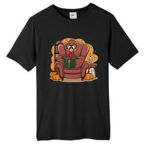 Funny Turkey Reading Books Gobble Good Funny Books Gift Tall Fusion ChromaSoft Performance T-Shirt