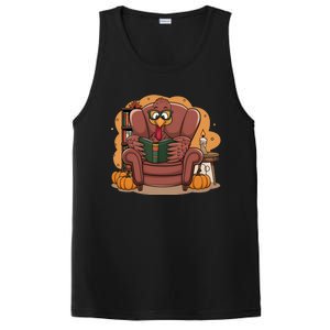 Funny Turkey Reading Books Gobble Good Funny Books Gift PosiCharge Competitor Tank