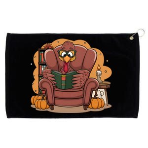 Funny Turkey Reading Books Gobble Good Funny Books Gift Grommeted Golf Towel