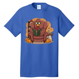 Funny Turkey Reading Books Gobble Good Funny Books Gift Tall T-Shirt