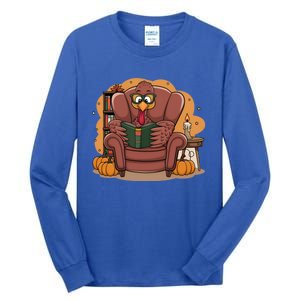 Funny Turkey Reading Books Gobble Good Funny Books Gift Tall Long Sleeve T-Shirt