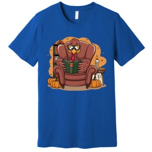 Funny Turkey Reading Books Gobble Good Funny Books Gift Premium T-Shirt