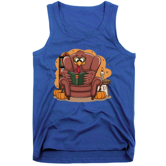 Funny Turkey Reading Books Gobble Good Funny Books Gift Tank Top