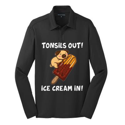 Funny Tonsil Removal Surgery Recovery Gift Tonsillectomy Pug Silk Touch Performance Long Sleeve Polo