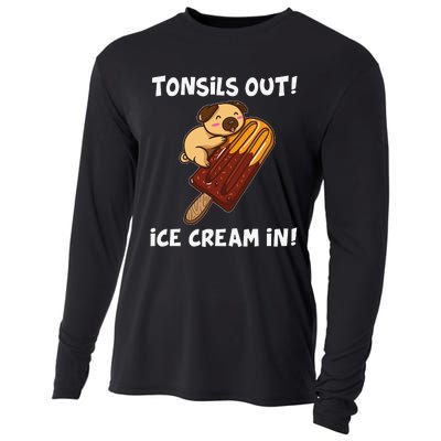 Funny Tonsil Removal Surgery Recovery Gift Tonsillectomy Pug Cooling Performance Long Sleeve Crew