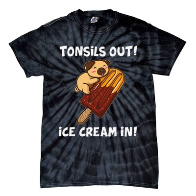 Funny Tonsil Removal Surgery Recovery Gift Tonsillectomy Pug Tie-Dye T-Shirt