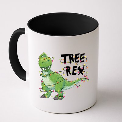 Festive Tree Rex Dinosaur T Rex Christmas Lights Mug