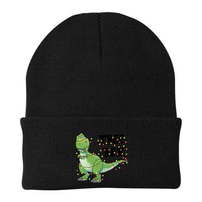 Festive Tree Rex Dinosaur T Rex Christmas Lights Beanie