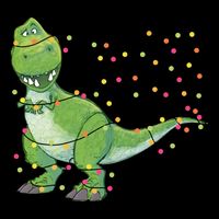 Festive Tree Rex Dinosaur T Rex Christmas Lights Wool Snapback Cap