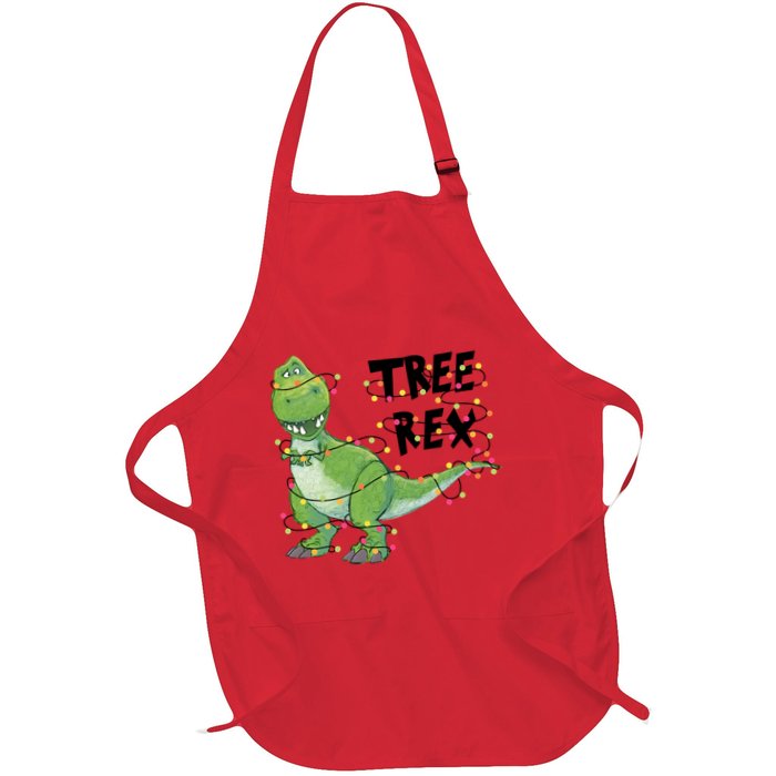 Festive Tree Rex Dinosaur T Rex Christmas Lights Apron