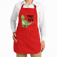 Festive Tree Rex Dinosaur T Rex Christmas Lights Apron