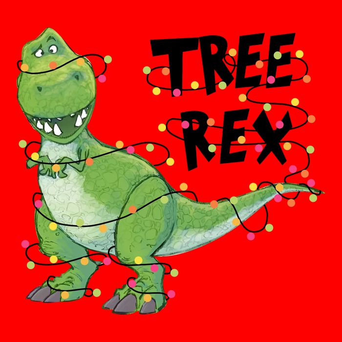 Festive Tree Rex Dinosaur T Rex Christmas Lights Apron