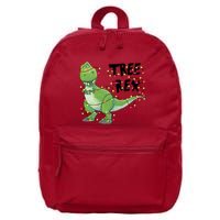 Festive Tree Rex Dinosaur T Rex Christmas Lights 16 in Basic Backpack