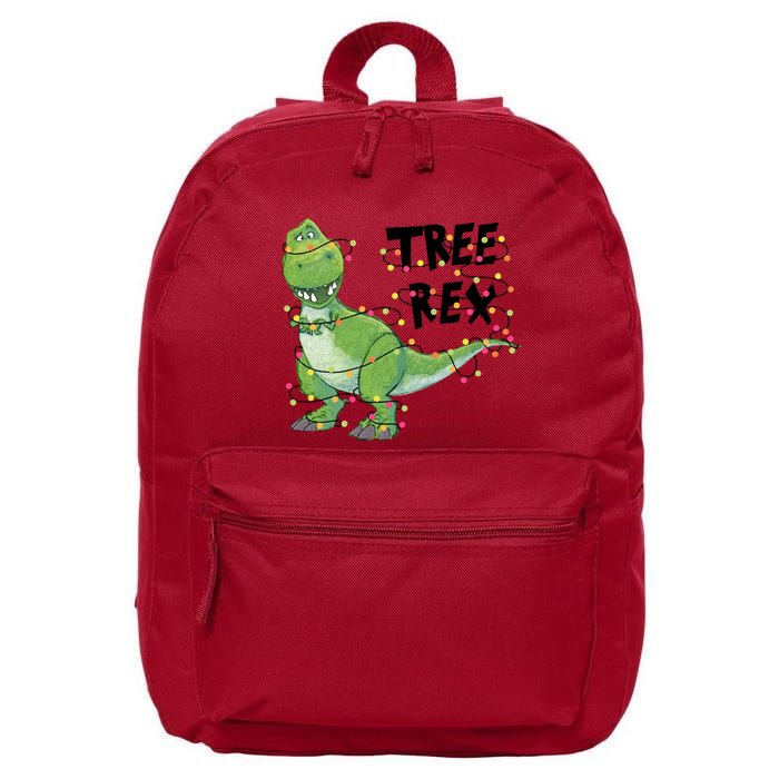 Festive Tree Rex Dinosaur T Rex Christmas Lights 16 in Basic Backpack
