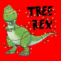Festive Tree Rex Dinosaur T Rex Christmas Lights 16 in Basic Backpack