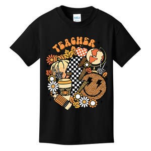 Fall Teacher Retro Teacher Life Autumn Thanksgiving Kids T-Shirt