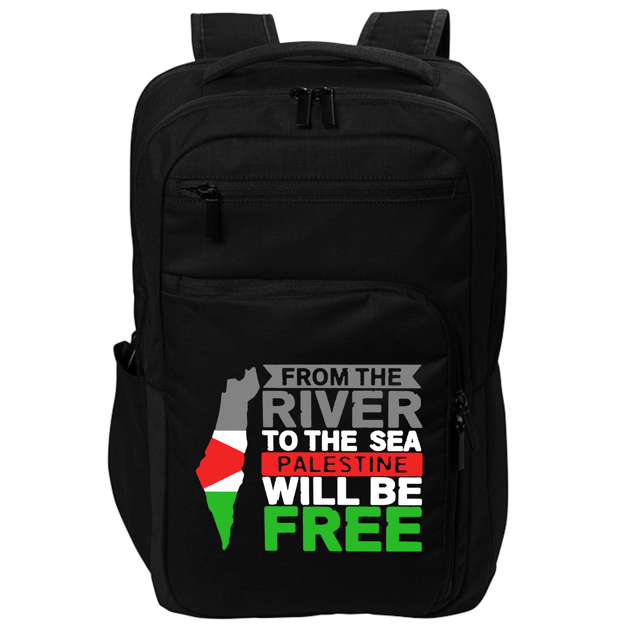 From The River To The Sea Palestine Will Be Free Impact Tech Backpack
