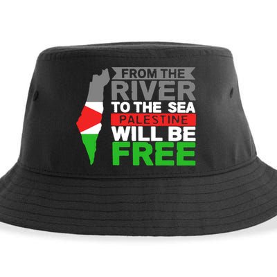 From The River To The Sea Palestine Will Be Free Sustainable Bucket Hat