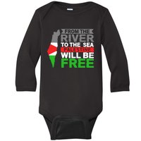 From The River To The Sea Palestine Will Be Free Baby Long Sleeve Bodysuit