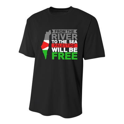 From The River To The Sea Palestine Will Be Free Youth Performance Sprint T-Shirt