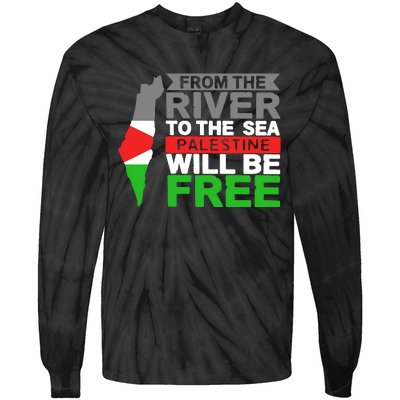 From The River To The Sea Palestine Will Be Free Tie-Dye Long Sleeve Shirt