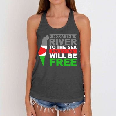 From The River To The Sea Palestine Will Be Free Women's Knotted Racerback Tank