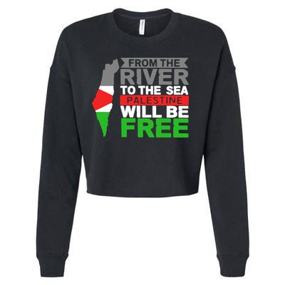 From The River To The Sea Palestine Will Be Free Cropped Pullover Crew