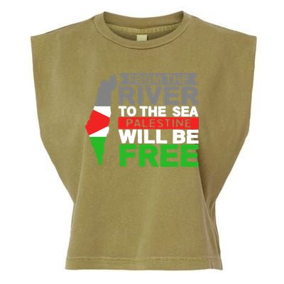 From The River To The Sea Palestine Will Be Free Garment-Dyed Women's Muscle Tee