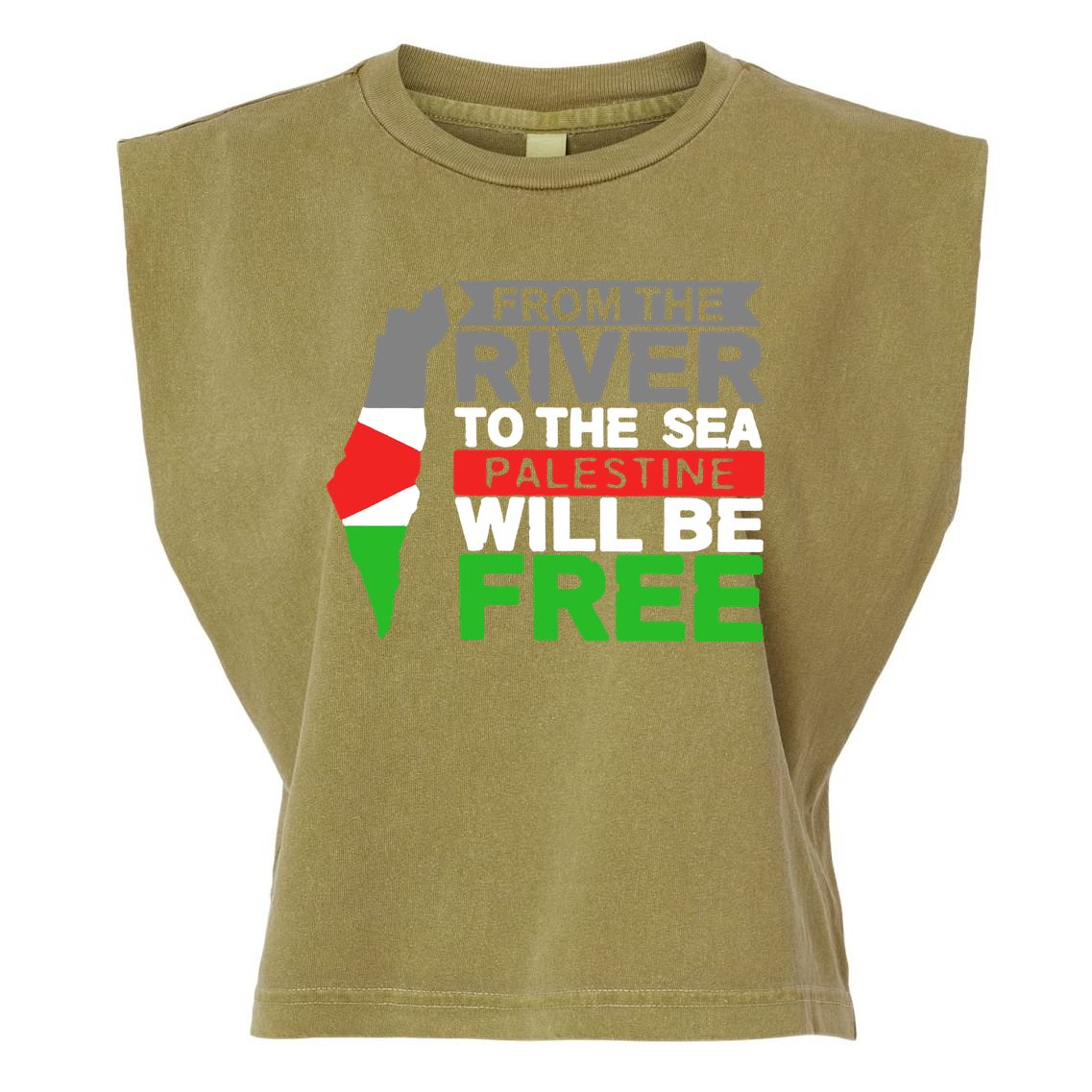 From The River To The Sea Palestine Will Be Free Garment-Dyed Women's Muscle Tee