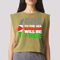 From The River To The Sea Palestine Will Be Free Garment-Dyed Women's Muscle Tee