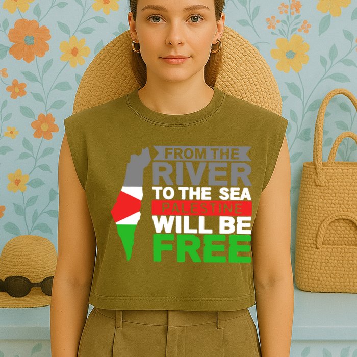 From The River To The Sea Palestine Will Be Free Garment-Dyed Women's Muscle Tee