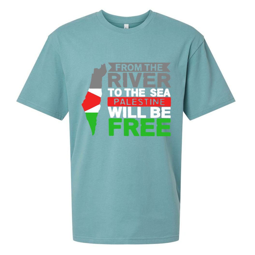 From The River To The Sea Palestine Will Be Free Sueded Cloud Jersey T-Shirt