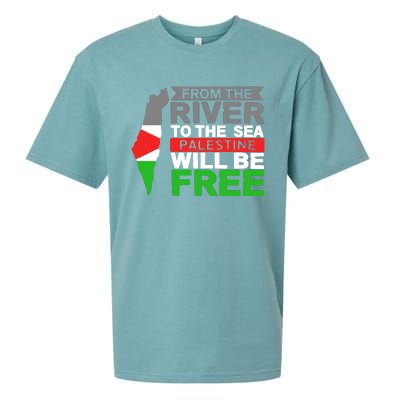 From The River To The Sea Palestine Will Be Free Sueded Cloud Jersey T-Shirt