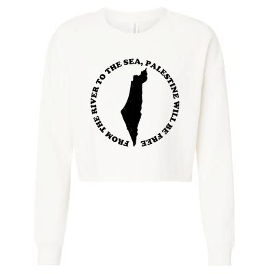 From The River To The Sea Palestine Will Be Free Cropped Pullover Crew