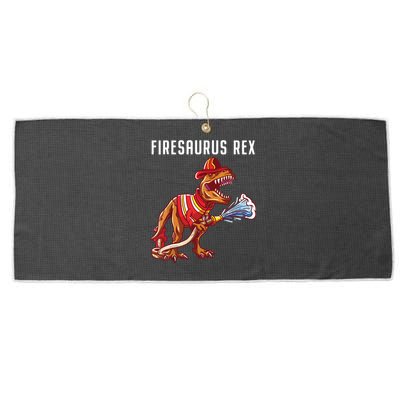 Firefighter T Rex Dinosaur Kids Gifts Shirts For Fireman Boy Large Microfiber Waffle Golf Towel