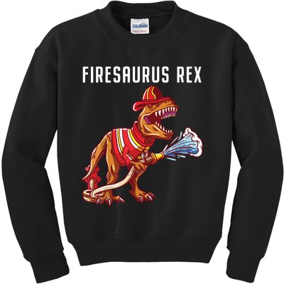 Firefighter T Rex Dinosaur Kids Gifts Shirts For Fireman Boy Kids Sweatshirt