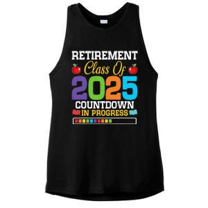 Funny Teacher Retirement Class Of 2025 Countdown In Progress Ladies PosiCharge Tri-Blend Wicking Tank