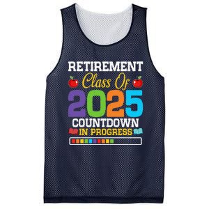 Funny Teacher Retirement Class Of 2025 Countdown In Progress Mesh Reversible Basketball Jersey Tank