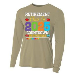 Funny Teacher Retirement Class Of 2025 Countdown In Progress Cooling Performance Long Sleeve Crew