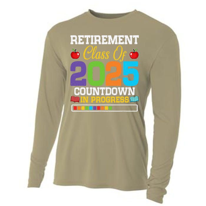 Funny Teacher Retirement Class Of 2025 Countdown In Progress Cooling Performance Long Sleeve Crew