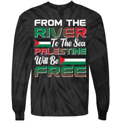 From The River To The Sea Palestine Will Be Free Tie-Dye Long Sleeve Shirt