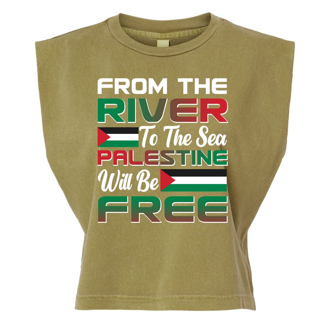 From The River To The Sea Palestine Will Be Free Garment-Dyed Women's Muscle Tee