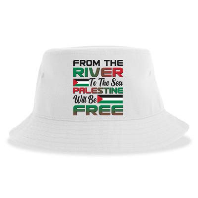 From The River To The Sea Palestine Will Be Free Sustainable Bucket Hat